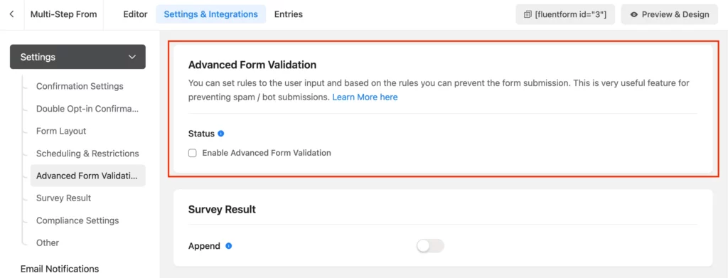 advanced form validation